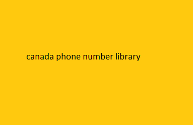 canada phone number library